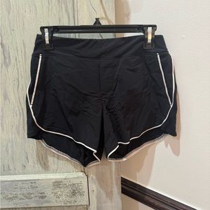 Athleta surge shorts M black with white stripe